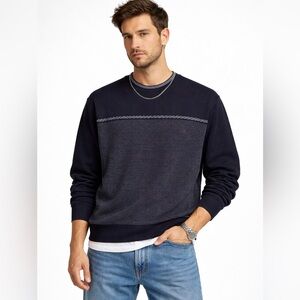 Vintage Valentino Studio Navy Knit Sweater EU 48 Italian Made 54% Poly46% Cotton